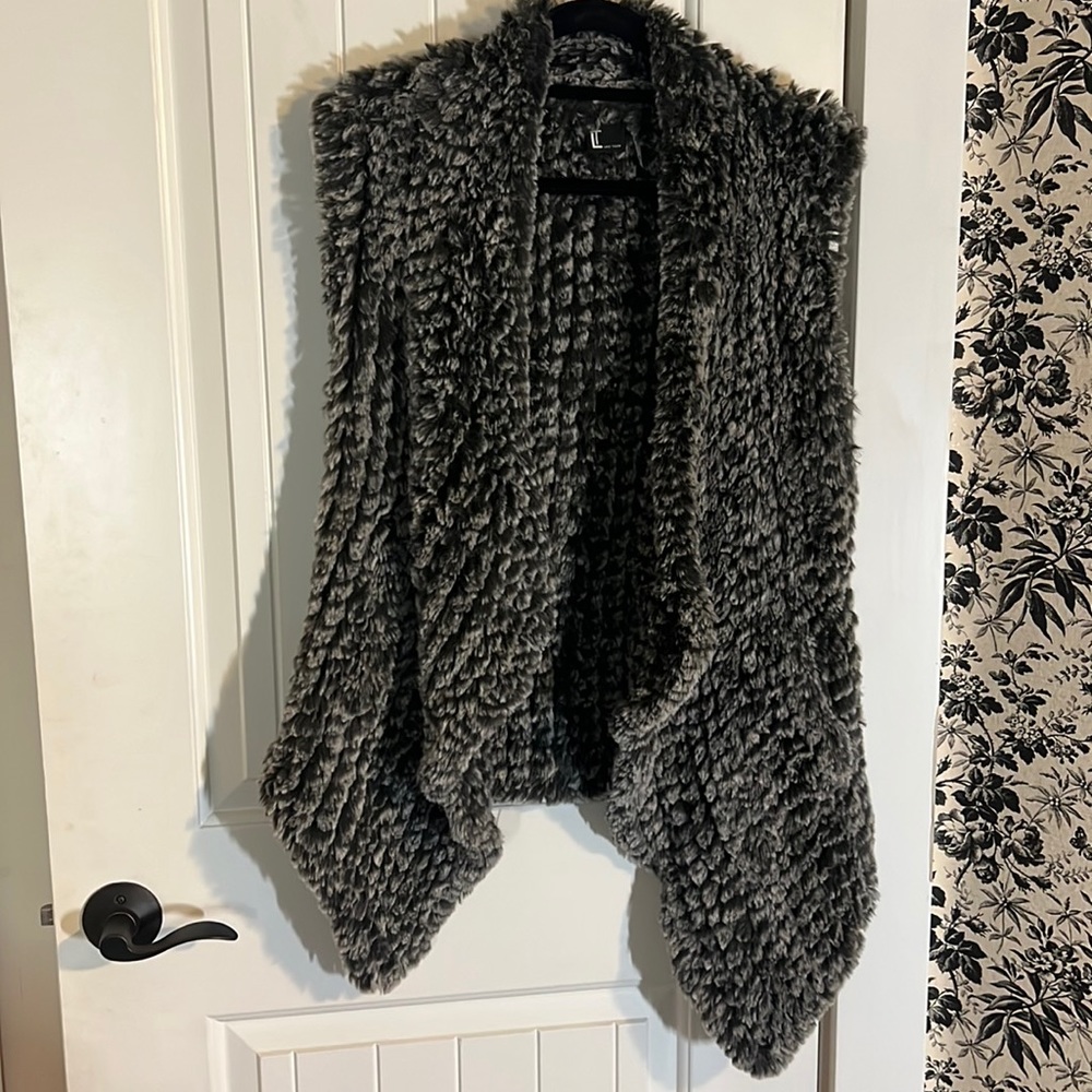 Gray Faux Fur Vest